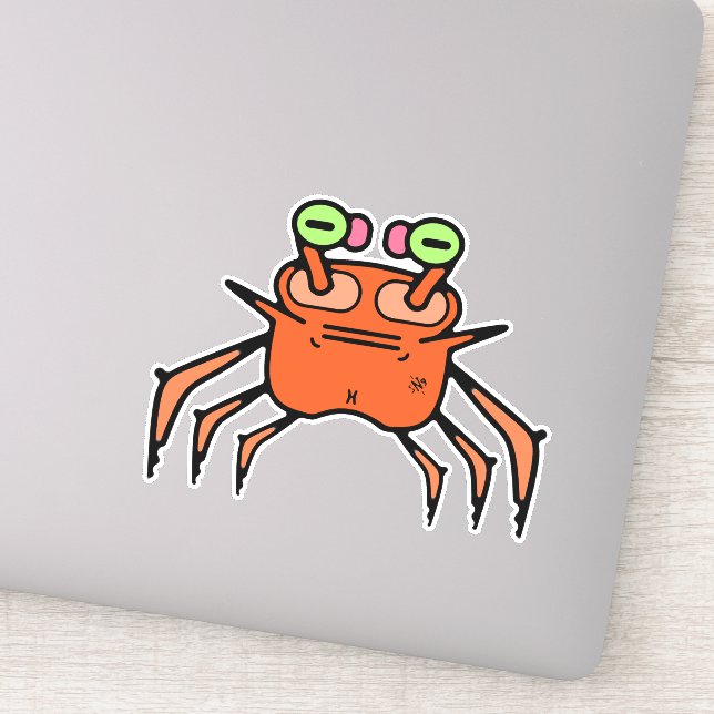 Grumpy odd crab v1 sticker (Detail)