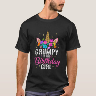 Grumpy Of The Birthday Girl Mother Gift Unicorn Bi T-Shirt