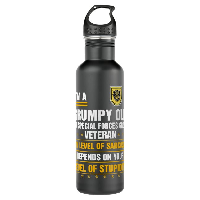 Grumpy Old 1st Special Forces Group Veteran Father 710 Ml Water Bottle (Front)