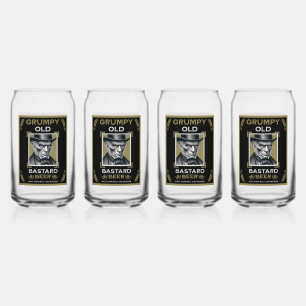 Grumpy Old Bastard Beer Can Glass
