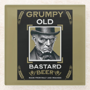 Grumpy Old Bastard Beer Glass Coaster