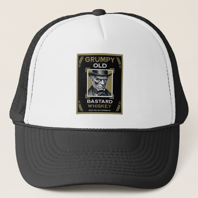 Grumpy Old Bastard Whiskey Trucker Hat (Front)