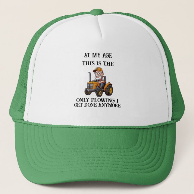 Grumpy Old Farmer Ploughing Trucker Hat (Front)