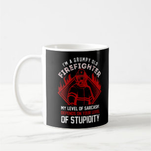 Grumpy Old Firefighter Thin Red Line Coffee Mug