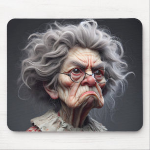 Grumpy Old Lady Mouse Mat
