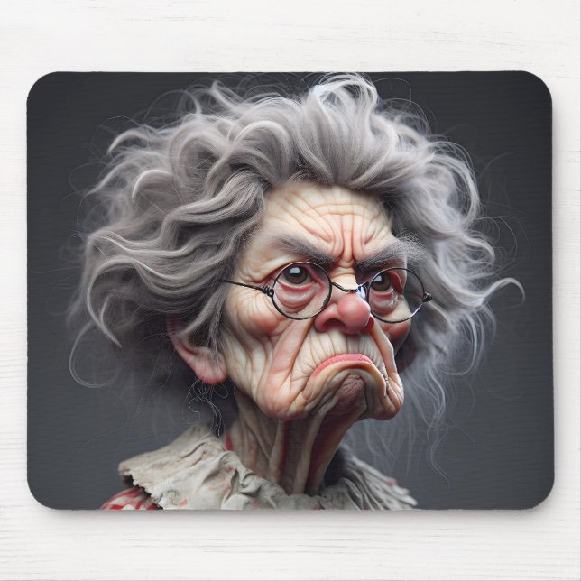 Grumpy Old Lady Mouse Mat (Front)