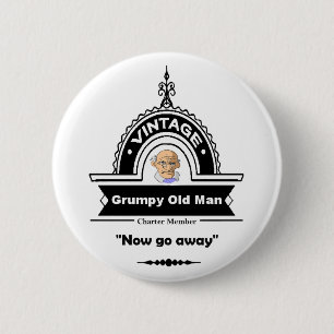 Grumpy Old Man Club Fun "Over the Hill" Birthday 6 Cm Round Badge