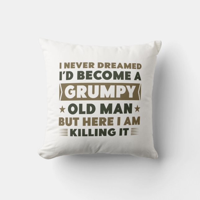 Grumpy Old Man Cushion (Front)