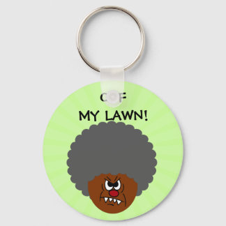 Grumpy Old Man: Hey, you kids get off my lawn! Key Ring