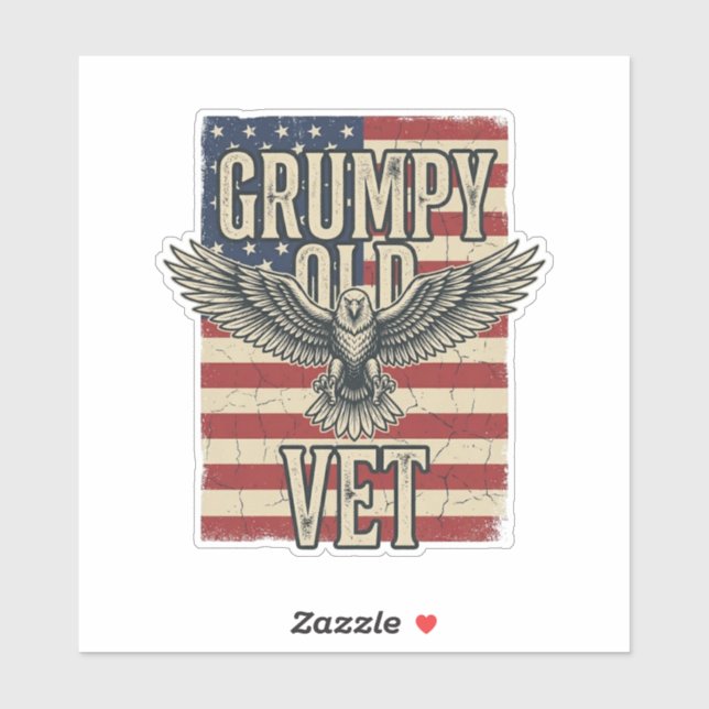 Grumpy Old Vet Patriotic Eagle Flag Shirt Design (Sheet)
