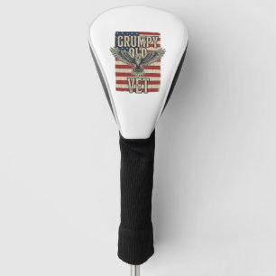 Grumpy Old Vet Patriotic Eagle Flag Shirt Design Golf Head Cover