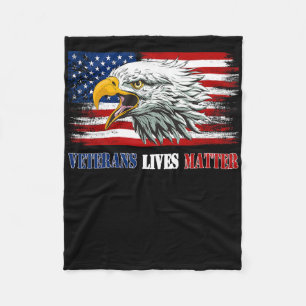 Grumpy Old Veteran American Eagle Flag Veterans Li Fleece Blanket