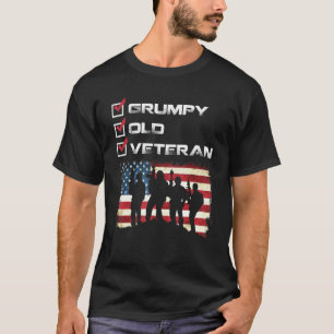 Grumpy Old Veteran Patriotic American Military Vet T-Shirt