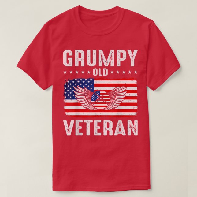 Grumpy Old Veteran Patriotic Military Veteran Gran T-Shirt (Design Front)
