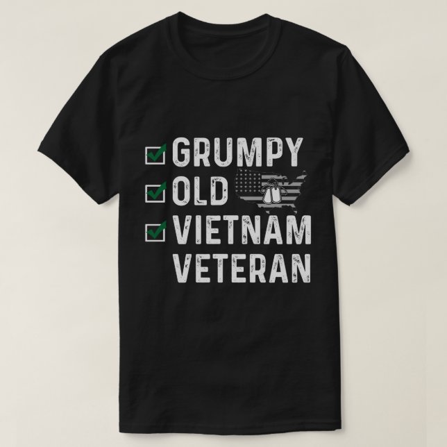 Grumpy Old Vietnam Veteran T-Shirt (Design Front)