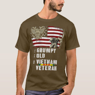 Grumpy Old Vietnam Veteran US American Flag Vietna T-Shirt