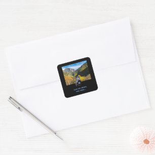 Grumpy Owl Nesting on Monogram Egg Photo Square Sticker