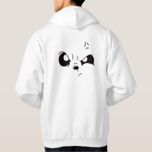 Grumpy Panda Face Minimalist White Oversized Hoodi Hoodie