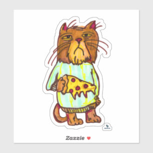 Grumpy Pizza Pet Funny Cat Art Design
