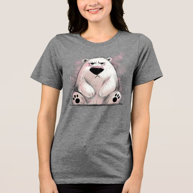 Grumpy Polar Bear Tri-Blend Shirt (Front)
