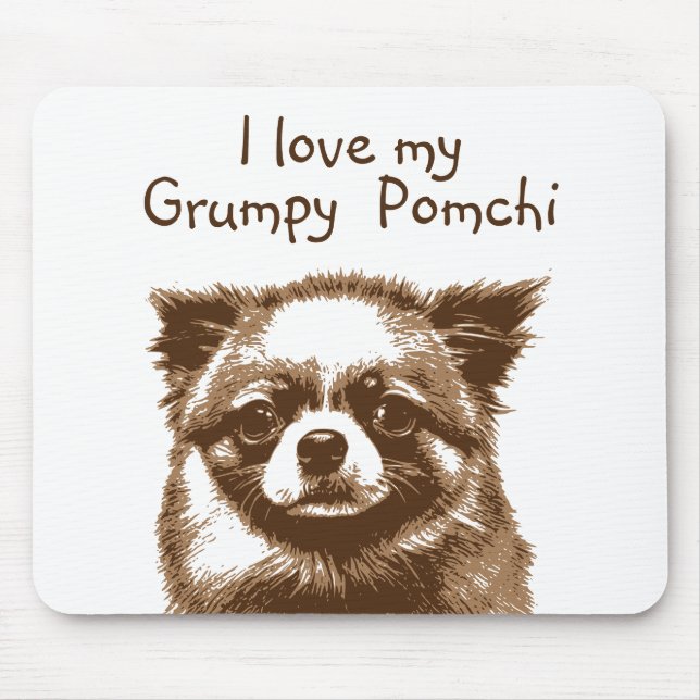 Grumpy Pomchi Mouse Mat (Front)