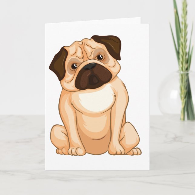 Grumpy Pug Cartoon Card (Front)