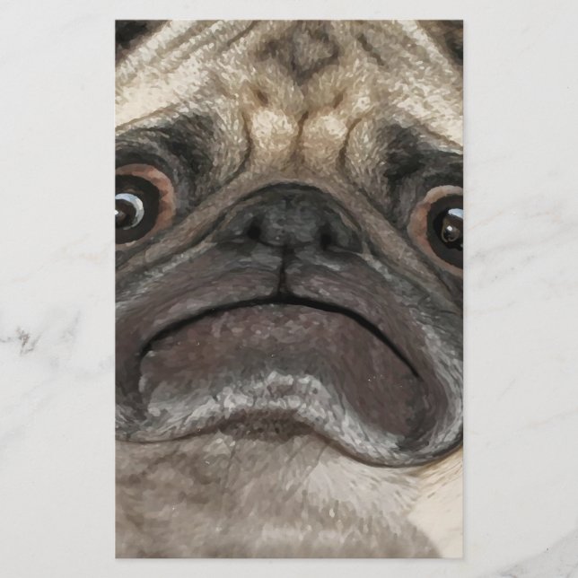 Grumpy Puggy Gifts Stationery (Front)