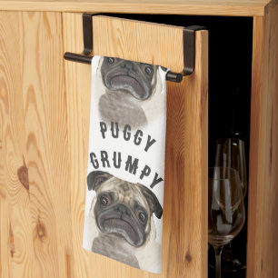 Grumpy Puggy Gifts Tea Towel