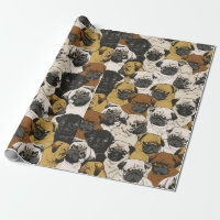Grumpy Pugs / Funny Cute Pug Dogs Puppies Pattern
