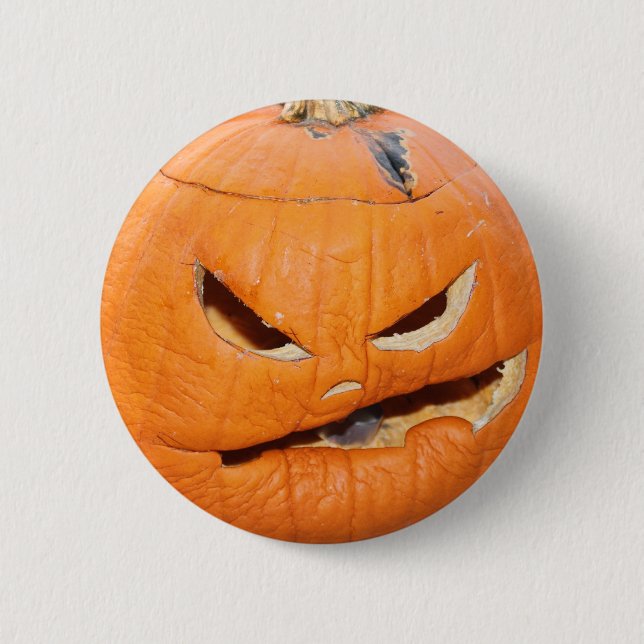 Grumpy Pumpkin 6 Cm Round Badge (Front)