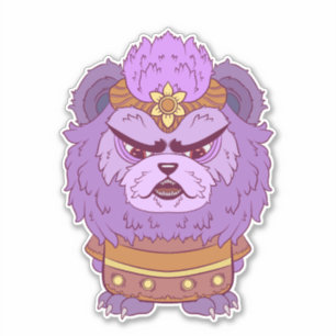 Grumpy Purple Lion