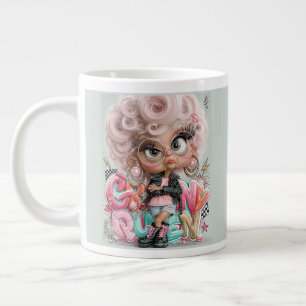 Grumpy Queen Pink Punk Large Coffee Mug