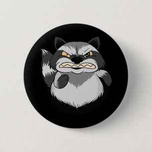 Grumpy Racoon 6 Cm Round Badge
