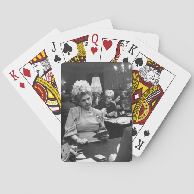 Grumpy Rich Lady  Vintage Photo Bicycle Cards (Back)