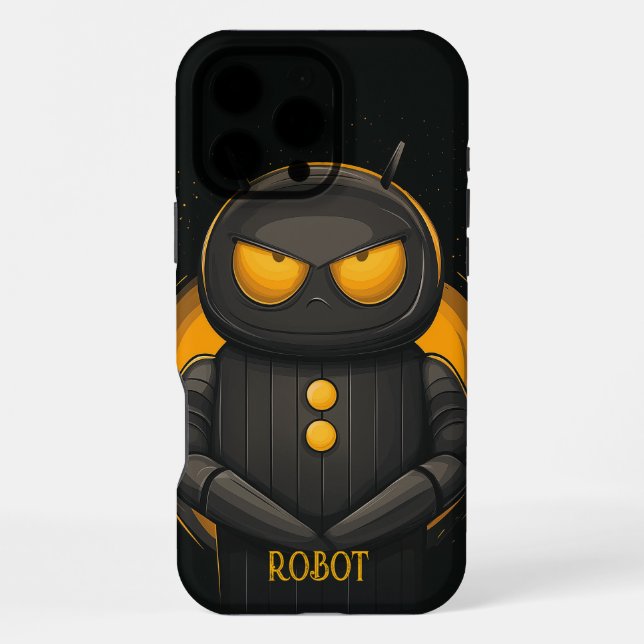 Grumpy Robot Personalised iPhone Case (Back)
