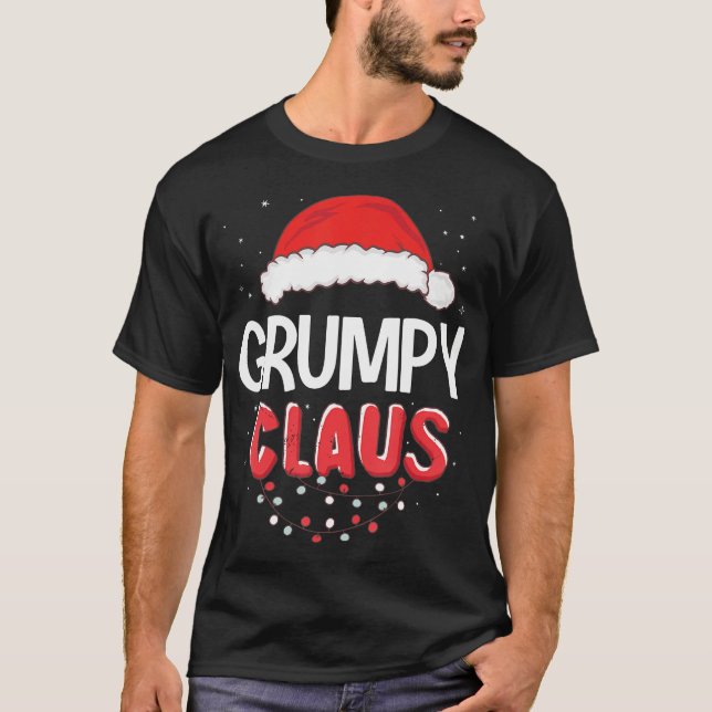 Grumpy Santa Claus Christmas Matching Costume T-Shirt (Front)