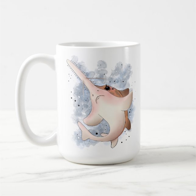 Grumpy Sawshark Coffee Mug (Left)