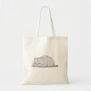 Grumpy Sleepy Cat Kawaii Design Tote Bag