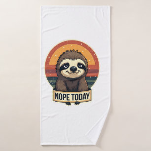 Grumpy Sloth Vintage Funny Retro Shirt Design Bath Towel