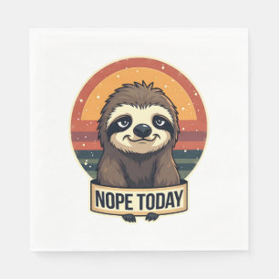 Grumpy Sloth Vintage Funny Retro Shirt Design Napkin