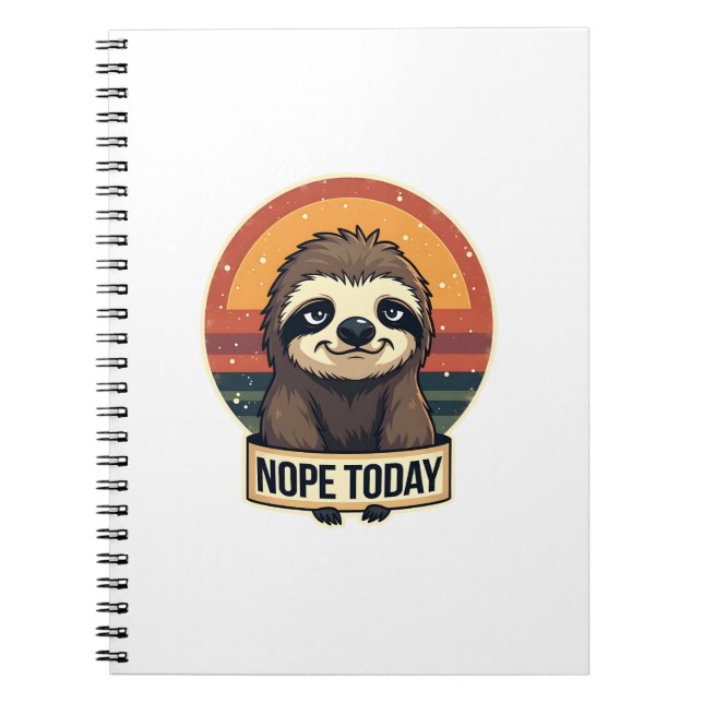 Grumpy Sloth Vintage Funny Retro Shirt Design Notebook (Front)