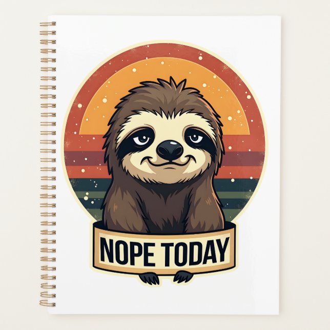 Grumpy Sloth Vintage Funny Retro Shirt Design Planner (Front)