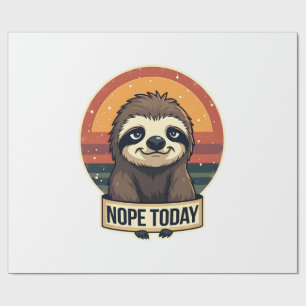 Grumpy Sloth Vintage Funny Retro Shirt Design Wrapping Paper