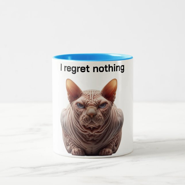 Grumpy Sphynx Cat Coffee Mug (Center)