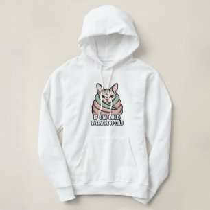 Grumpy Sphynx Cat Cold Humor Cartoon Art Hoodie