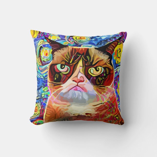 Grumpy Starry Night Cushion (Front)