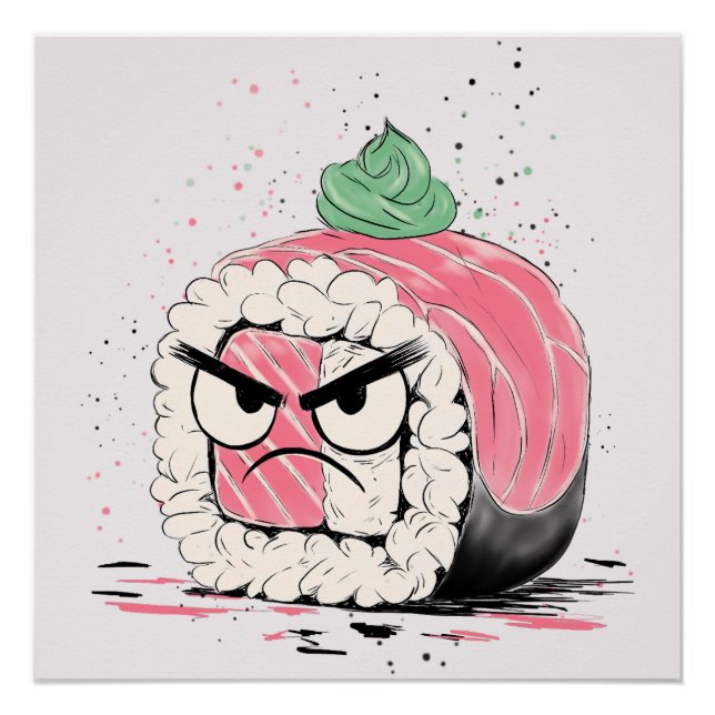 Grumpy Sushi Poster (Front)