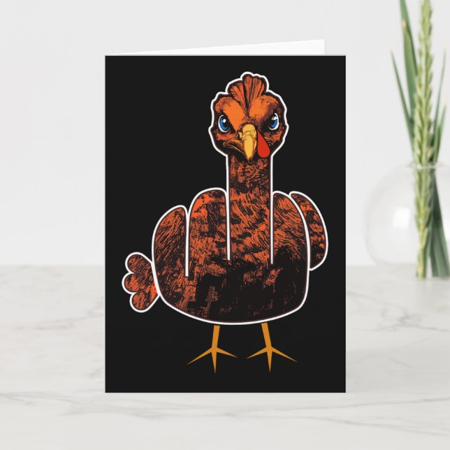 Grumpy Thanksgiving Turkey  Card (Front)