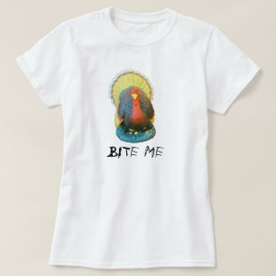 Grumpy Thanksgiving Turkey Says Bite Me T-Shirt