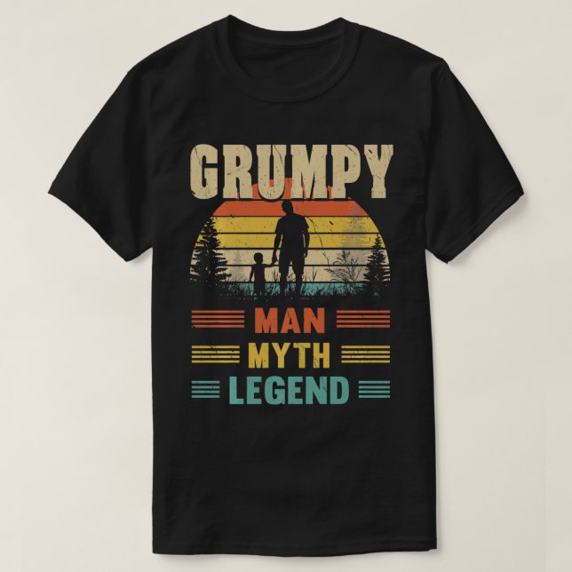 Grumpy The Man The Myth The Legend Papa Dad Grandp T-Shirt (Design Front)